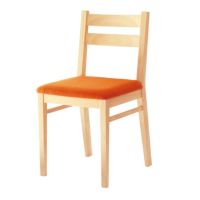 オレンジ布張りの木製椅子 Dチェア(オレンジ／グリーン)｜家具と木製チェアの専門店キシル