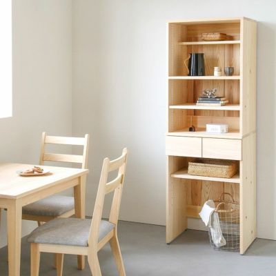 省スペースにぴったり、スリムな佇まい<br>キッチンボード B60（shelf）<br>ダイニングテーブル -EASY ORDER-<br>Gチェア basic color（撥水グレー）