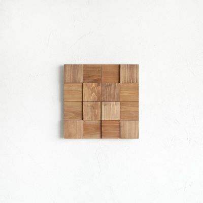 ウッドアートパネル 4×4 brown｜家具と木製時計・木製雑貨の専門