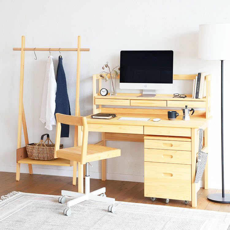 大人になっても使いやすいセット<br>大きいデスクセット 02 / Cチェア<br>サクラハンガー