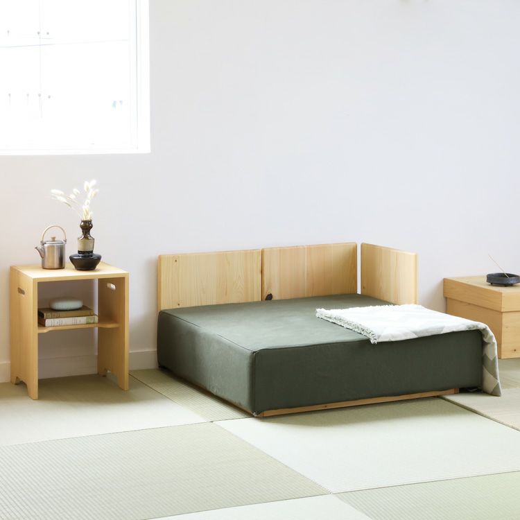 和室とも相性の良いフロアソファ<br>洗える小上がりソファ J（カーキ） /<br> HOURI / cha-baco